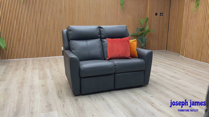 G Plan ‘Wren’ L852 Cambridge Petrol Blue Leather 2 Seater Power Recliner Sofa