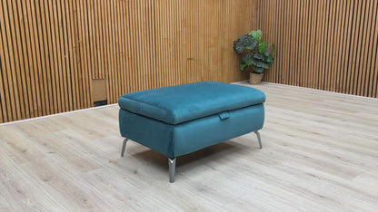 ‘Daytona’ 51003 Opulence Teal Velvet Storage Footstool