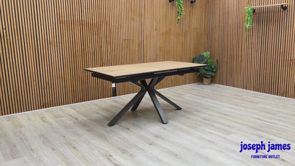 'Earth' Solid Oak 160cm Pop-Up Extending Dining Table