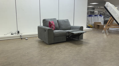 ‘Orka’ Plaza Linen Graphite Manual Recliner 2 Seater Sofa