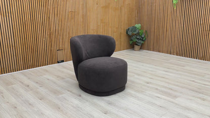 ‘Mazetti' Praline Brown Palmero Plain Fabric Accent Chair