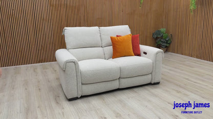 'Nixon’ Milan Natural 61100 Fabric 2 Seater Power Recliner Sofa