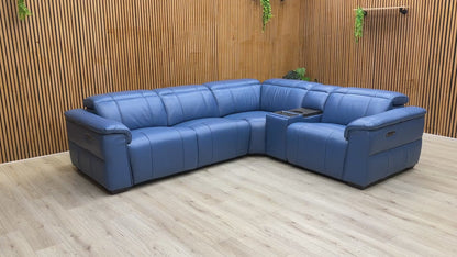 Video Preview showcasing the power functions and fridge console of the 'Inca' Leather Corner Sofa.