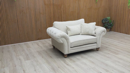 ‘Blenheim' Darwin Ivory Fabric Classic Back Snuggler Chair