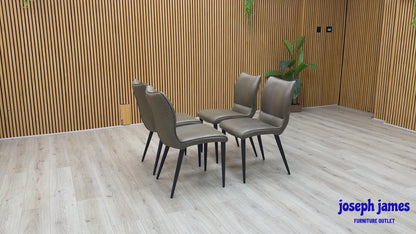 ‘Murcia’ Antiqued Olive Green Faux Leather Set of 4 Dining Chairs