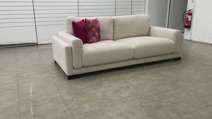 'Balboa' Cream Balboa Chenille Fabric 4 Seater Sofa