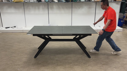 'Kore' Grey Ceramic Top 230cm Pop-Up Extending Dining Table