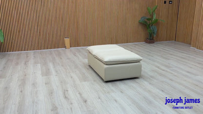 World of Leather 'Starlight Express' Bv-862c Bisque Cream Leather Storage Chair Footstool