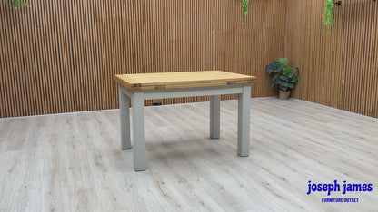 ‘Lewis’ Solid Oak 120cm Large Draw Leaf Extending Dining Table