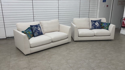 ‘Danella’ Pewter Jagger Fabric 3 + 2 Seater Sofa Set