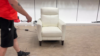World of Leather 'Petit' Bv-744d Star White Leather Power Recliner Chair