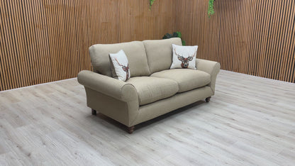 ‘Evelyn’ Latte Orkney Plain Fabric 3 Seater Sofa