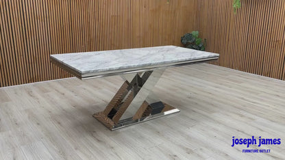 ‘Dolce’ Real Marble Large 180cm Fixed Dining Table