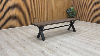 ‘Mars’ 180cm Dark Oak Top Dining Bench