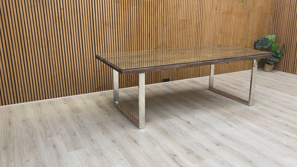 ‘Chennai’ Rustic Wood 220cm Dining Table with U-Shaped Legs