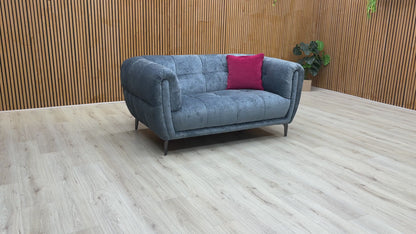 'Sienna' Hudson Ocean Blue 25315 Fabric 2 Seater Sofa