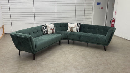 'Appleton' Forest Green Appleton Plain Fabric 2 Corner 2 Sofa