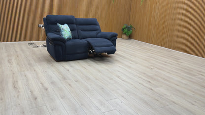 Video demonstration of the smooth power recliner and headrest adjustment on the Berlin 2-seater velvet sofa.