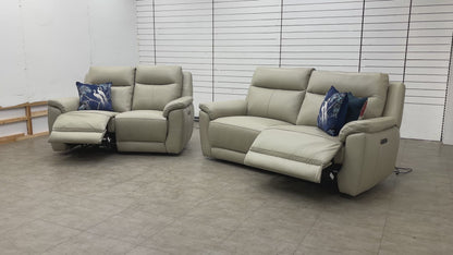 'Bobby' Leather Cat-55/83 Lead Grey 3 + 2 Seater Power Recliner Sofa Set