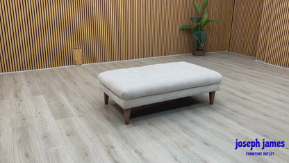 ‘Palace’ Oasis Silver Fabric Large Bench Footstool