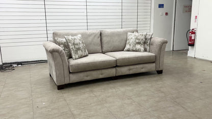 Boutique ‘Aura’ Kenzo Oatmeal Dw Ft Velvet 4 Seater Classic Back Split Frame Sofa