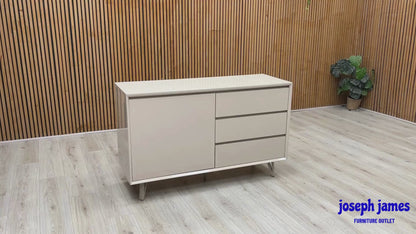 ‘Mirage’ Taupe Ceramic Top 1 Door 3 Drawer Sideboard