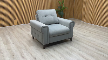 ‘Zoom’ Nappe Velvet Grey Nv-0107 Fabric Armchair