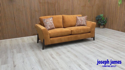 'Collins' Almond Orange Towel Velvet 3 + 2 Seater Sofa with Accent Chair Set