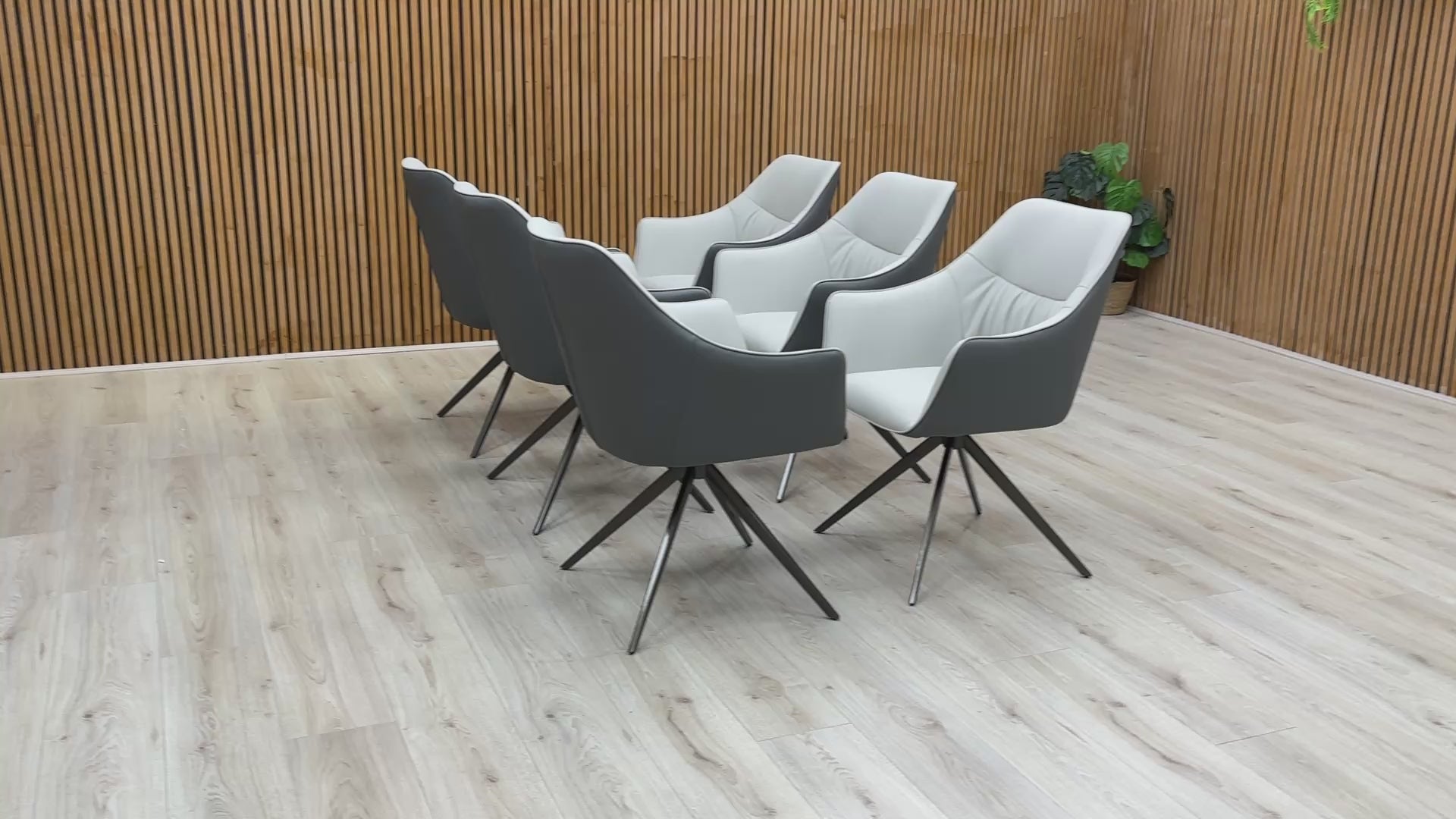Video preview of the Portofino dining chair, showcasing its features and faux leather material.