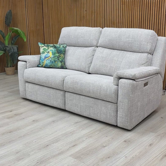 Video demonstrating the power reclining, headrest, and lumbar functions of the G Plan Thornbury sofa.