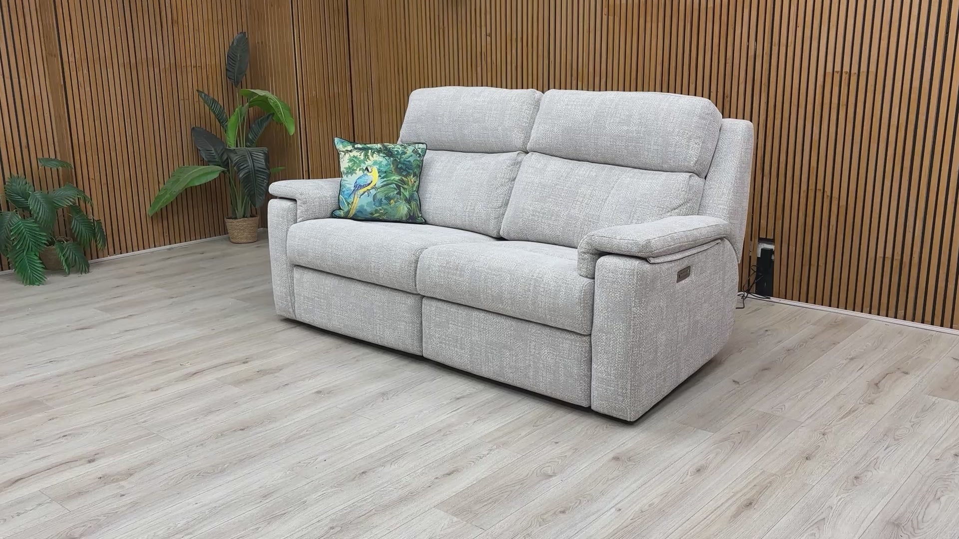 Video demonstrating the power reclining, headrest, and lumbar functions of the G Plan Thornbury sofa.