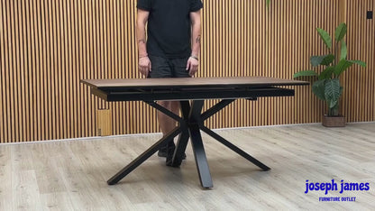 ‘Jupiter’ Dark Oak 160cm Pop Up Extending Dining Table