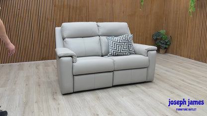 G Plan ‘Thornbury’ H006 Oxford Light Grey Leather 2 Seater Power Recliner Sofa with Power Headrests and Power Lumbar