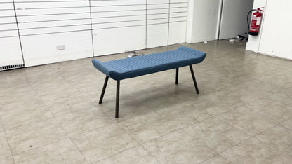 'Rocket' Mineral Blue Fabric Low Dining Bench