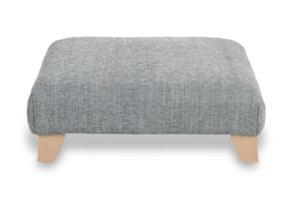 'Rupert' Grey Weave Fabric Footstool