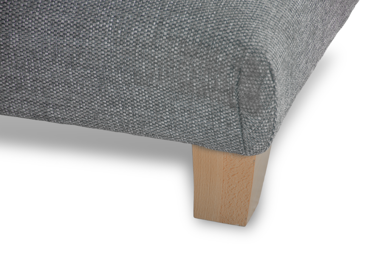'Rupert' Grey Weave Fabric Footstool