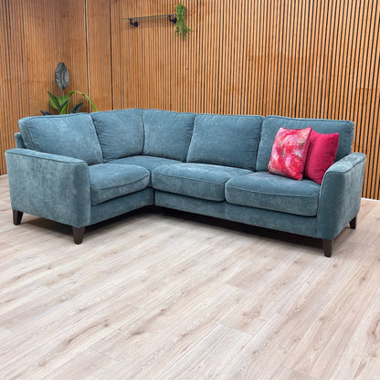 'Brondby' Fab-Can-R340 Peacock Fabric Small Left Hand Facing Corner Sofa