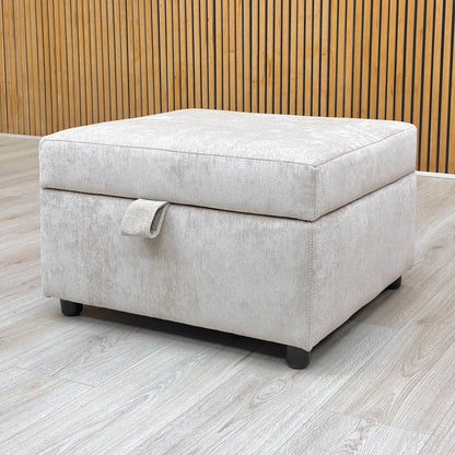 Interior view of the Harvey storage footstool, showing the generous storage compartment for blankets and accessories.