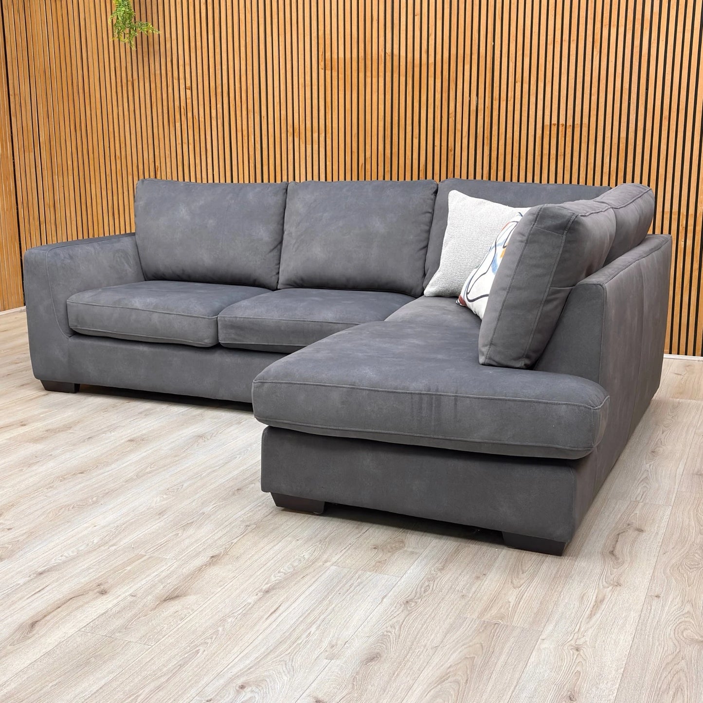 ‘Dinky’ Dexter Shadow 43519 Fabric Left Hand Facing Open End Chaise Corner Sofa