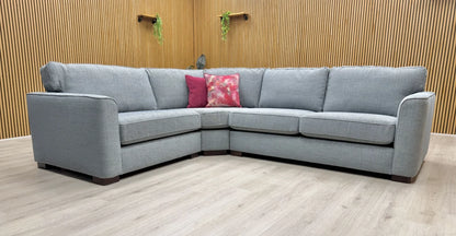 Lifestyle shot focusing on the chaise end of the left-hand facing Elora sofa