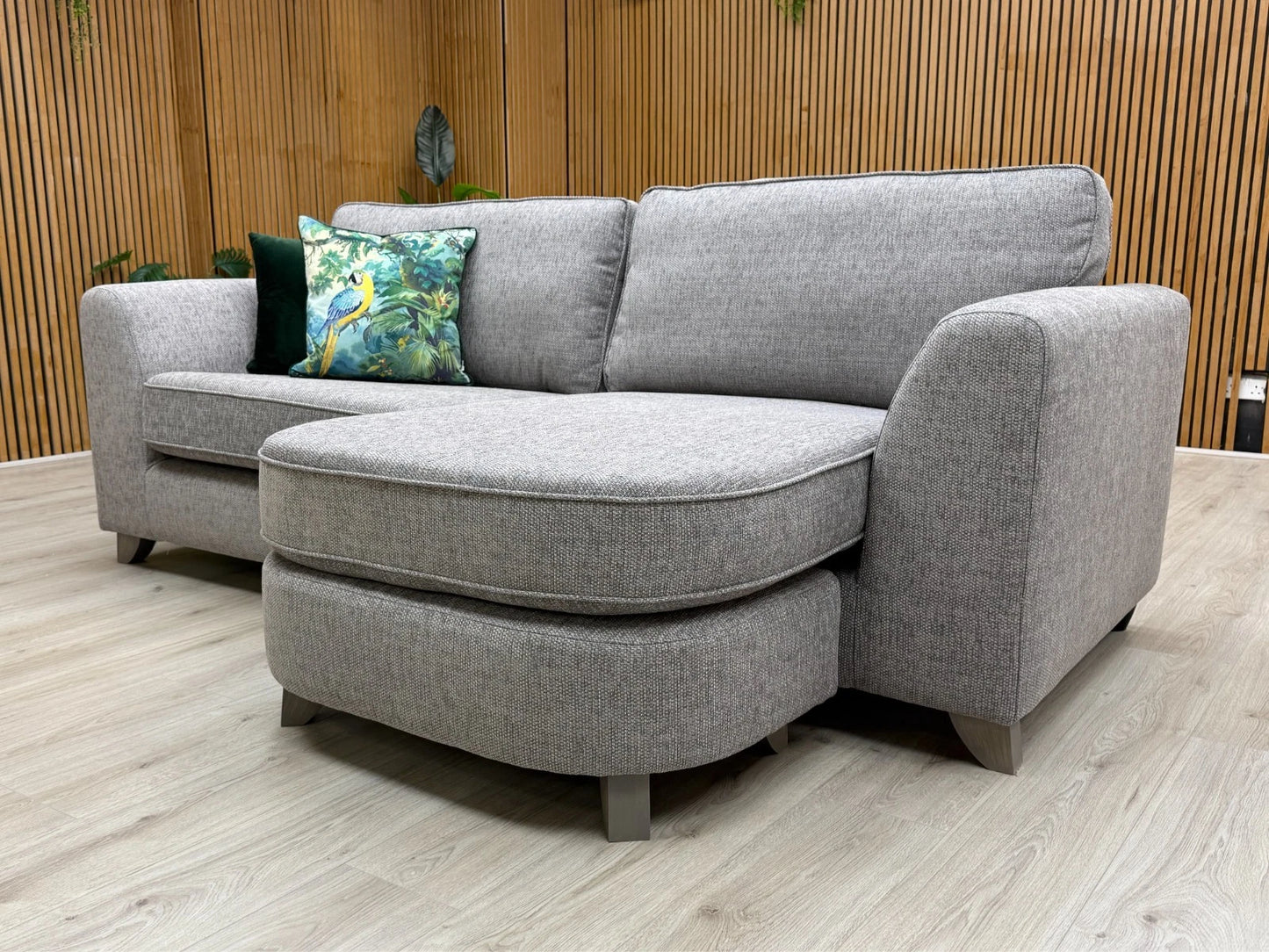 'Lorella' Grey Selway Formal Back 4 Seater Lounger Sofa