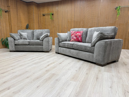 Angled side-view of the 'Harvey' sofa, showing the English arm style and the comfortable depth of the seating.