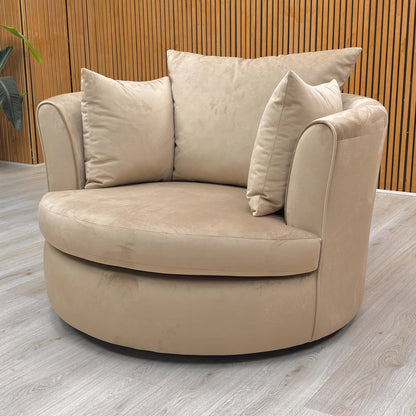 ‘Dawson’ Mink Dawson Velvet Large Swivel Chair