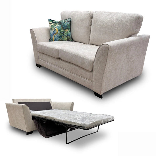 "Poppy' Cream Chenille Large 2 Seater Sofa Bed