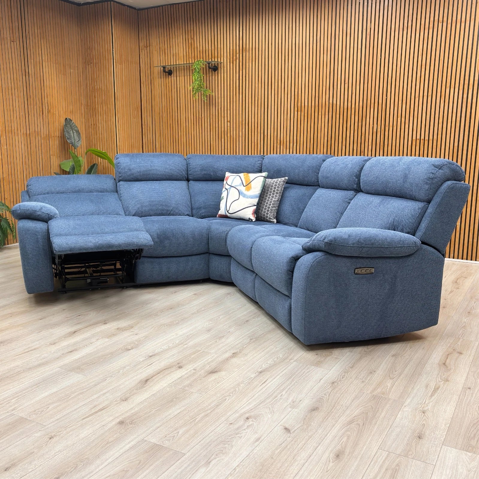 Detail shot of the adjustable Power Headrests in the upright position, providing neck support.