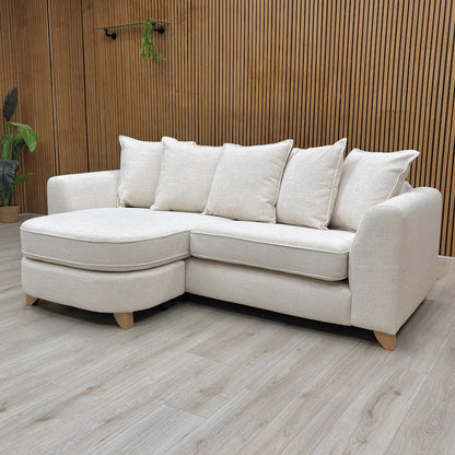 'Lorella' Cream Selway Pillow Back 4 Seater Lounger