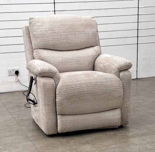 ‘Evelyn' Nickel Plain Fabric Lift & Rise Chair