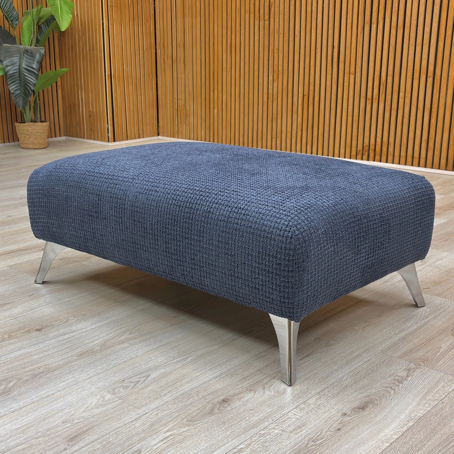 'Dawson' Indigo Dawson Plain Bench Footstool
