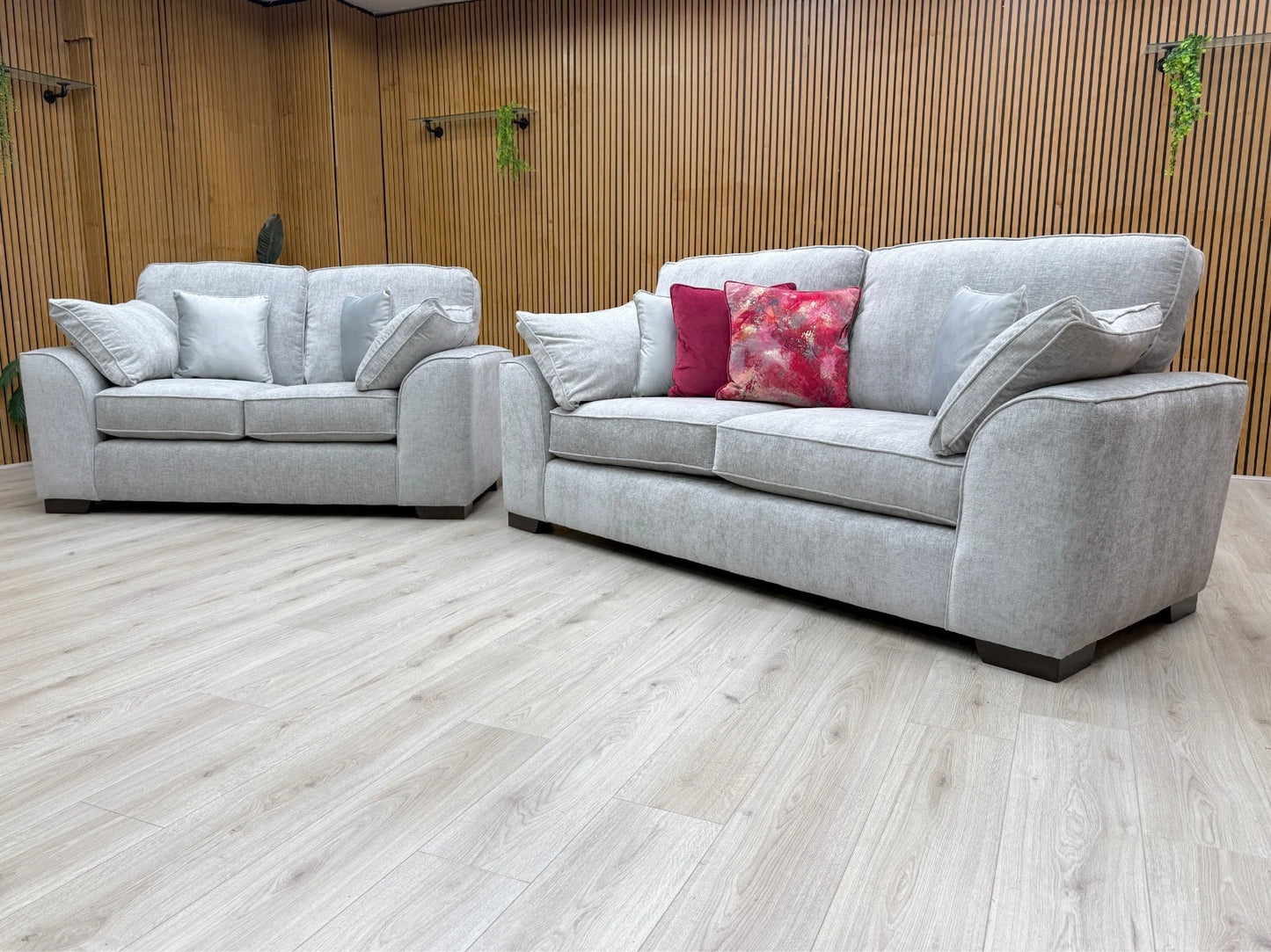  side-view of the 'Harvey' sofa, showing the English arm style and the depth of the seating.