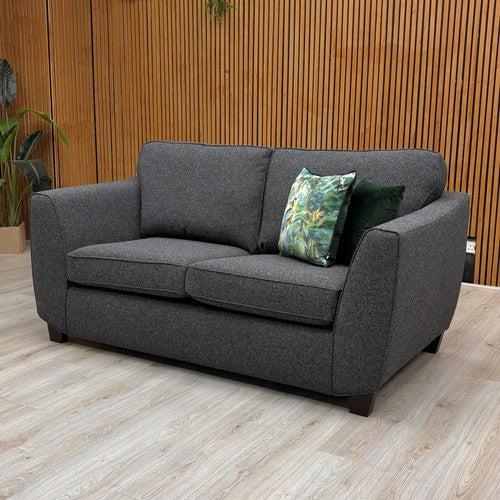 ‘Orlby’ Charcoal Benita Basket Weave Fabric 2 Seater Sofa